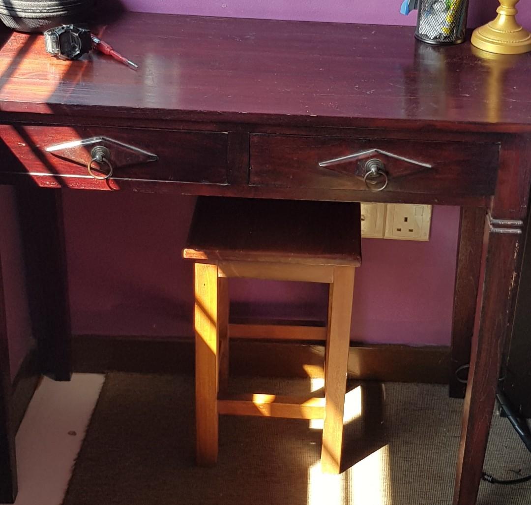 Study table & stool, Furniture & Home Living, Furniture, Tables & Sets