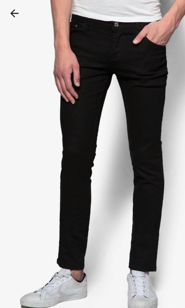 mens jet black skinny jeans