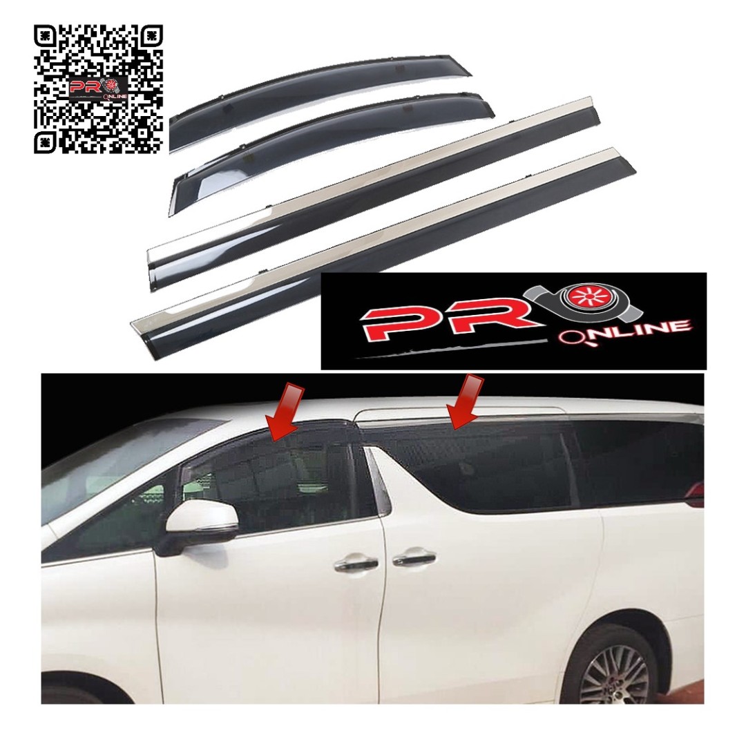 TOYOTA VELLFIRE ALPHARD 20172019 INJECTION CHROME DOOR VISOR, Auto