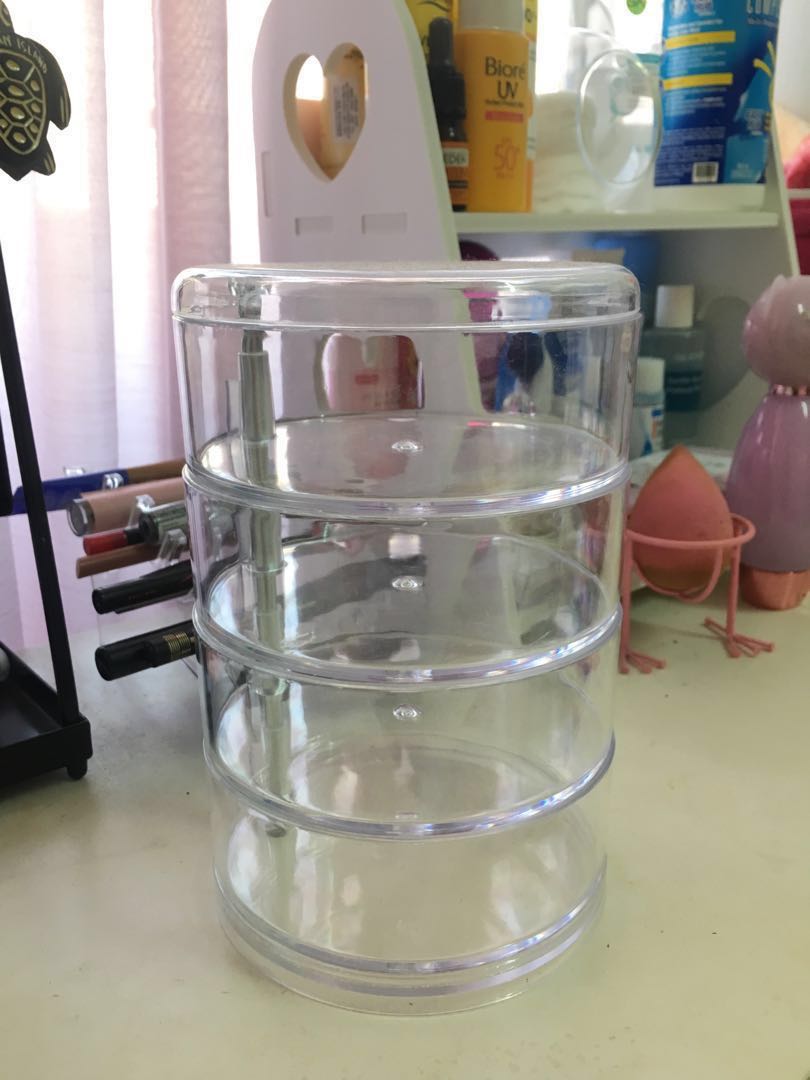 Transparent Layered Style Rotating Makeup Organizer MFEB20 Produk