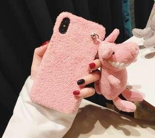 微笑大牙動物布偶手機殼 iphone8