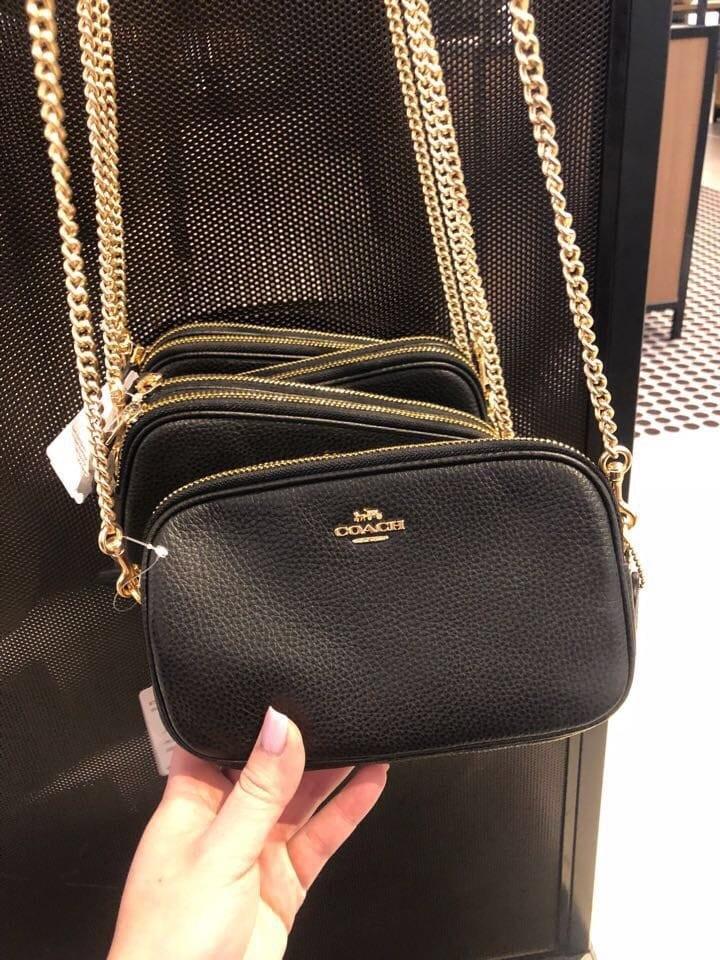 Coach Brooke Shoulder Bag Black Refined pebble Leather Gold Chain Strap  ❤️♦️♦️ | Bags, Pebbled leather, Shoulder bag