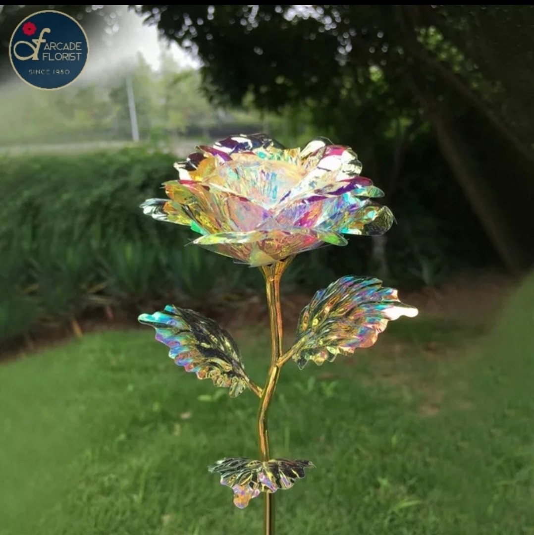 1 Stalk 24k Gold Foil Plated Everlasting Crystal Galaxy Rose