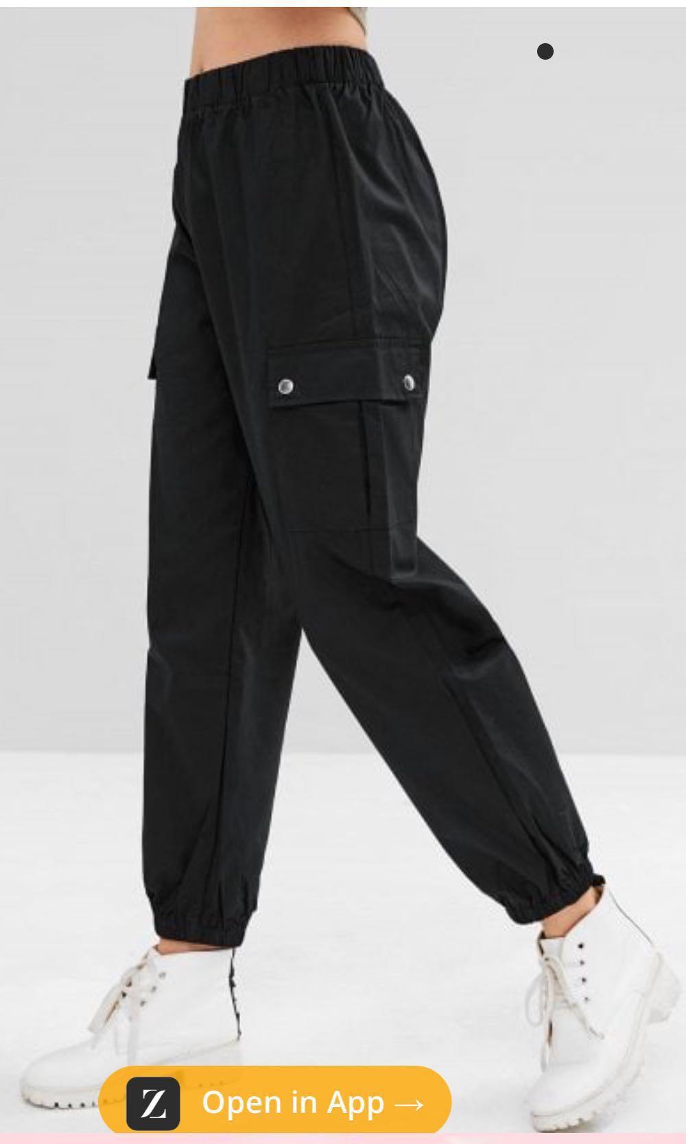black cargo joggers women's