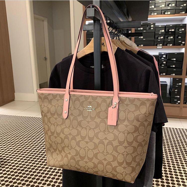 Coach signature city zip tote bag top