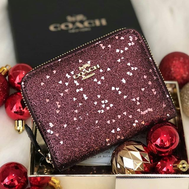 Glitter coach top wallet