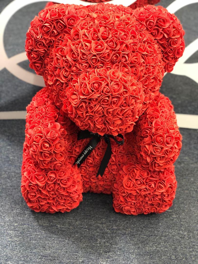 rose petal teddy bear