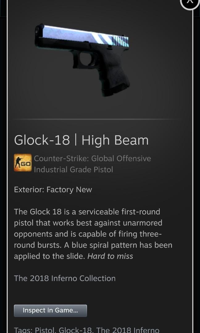 Glock 18 High Beam Fn Toys Games Video Gaming In Game Products On Carousell - glock 18 roblox
