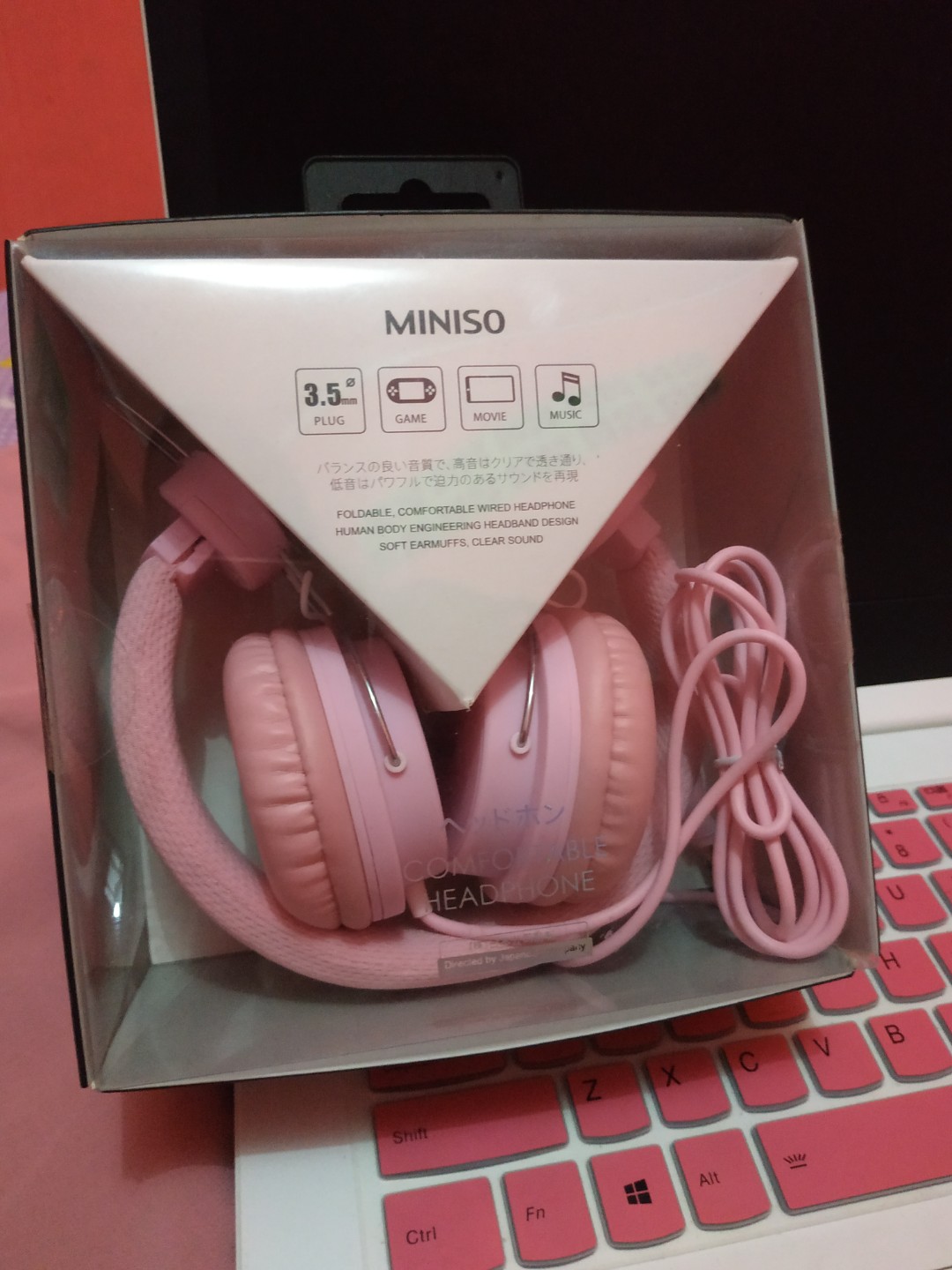 Headphone deals miniso pink