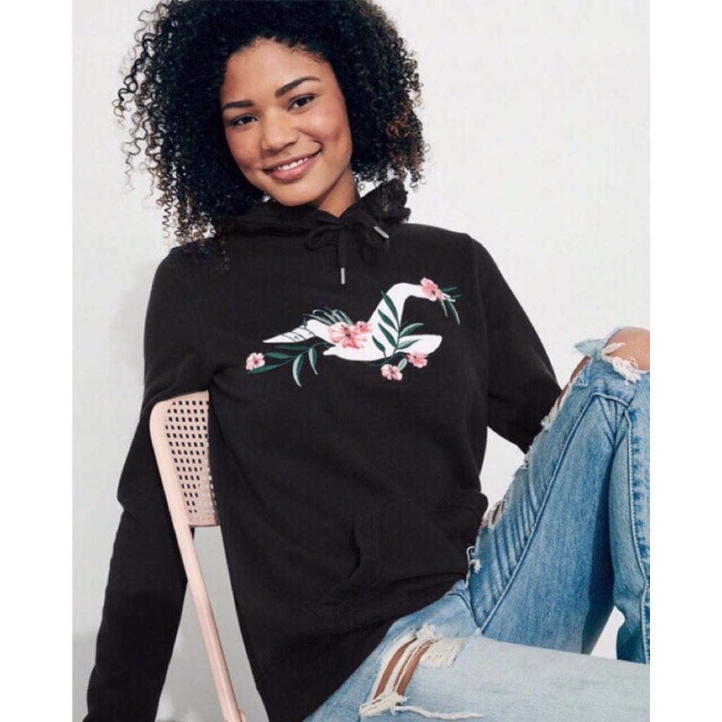 Hollister floral logo hoodie deals