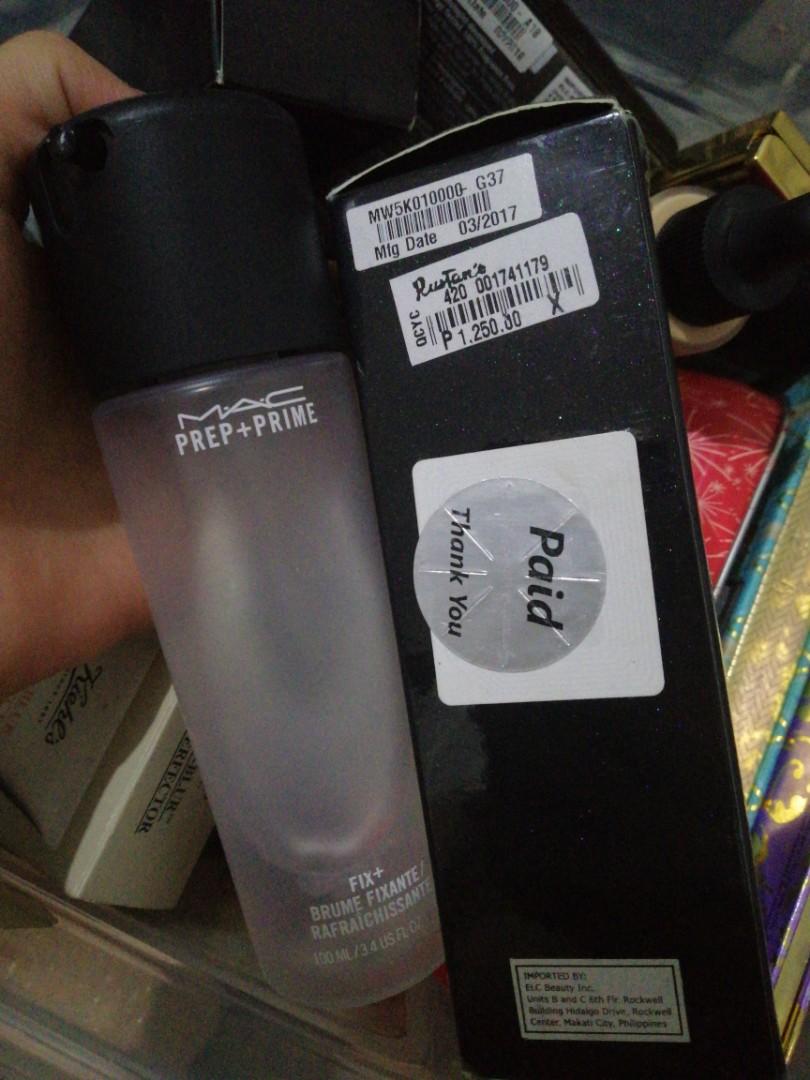 MAC Fix plus (Category: Face Care) located in Manila. Submitted by makeup_declutters (Listing ID 214855699, Image 1). Description: 50%full with box.