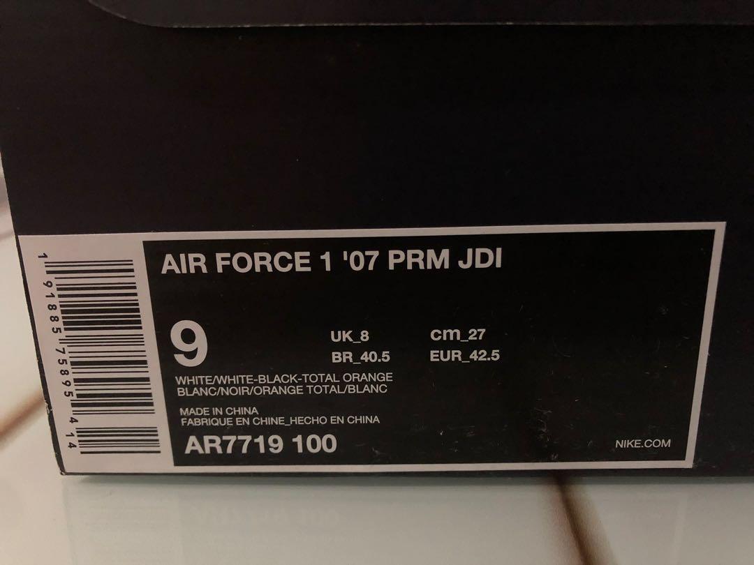 Nike air force 1 prm jdi just do it blanc noir sale
