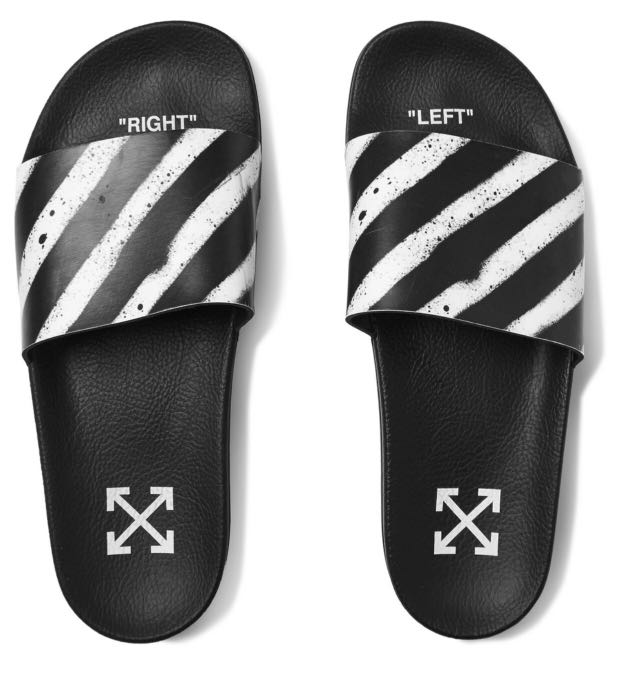 Off White Rubber Slides, Men's Fashion 