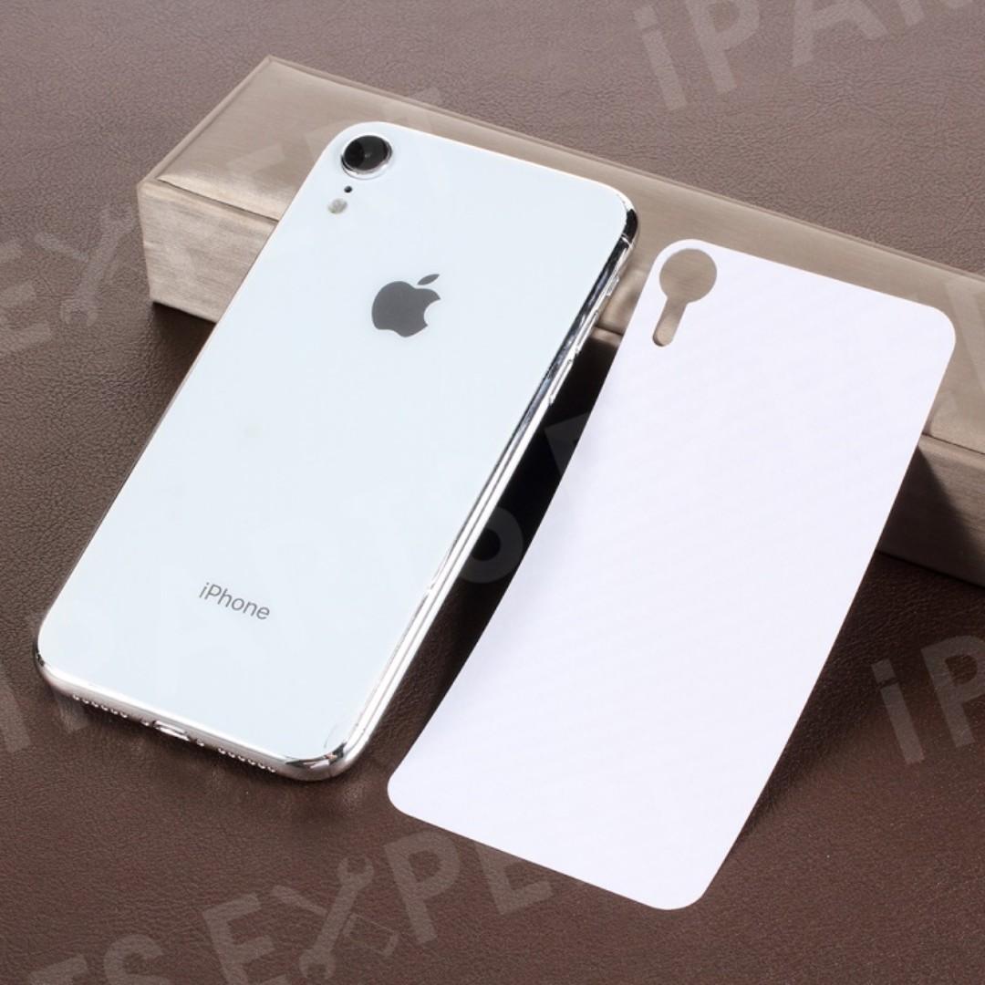 Ready Stock Iphone Xr Carbon Fiber Texture Back Sticker Mobile