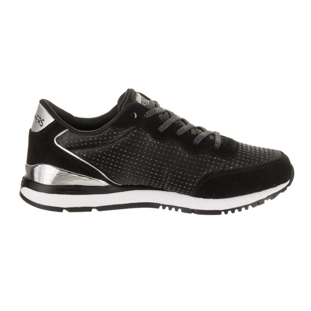 black and silver skechers