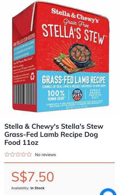 Stella Chewy s Grain Free Stella s Stew Grass Fed Lamb Recipe