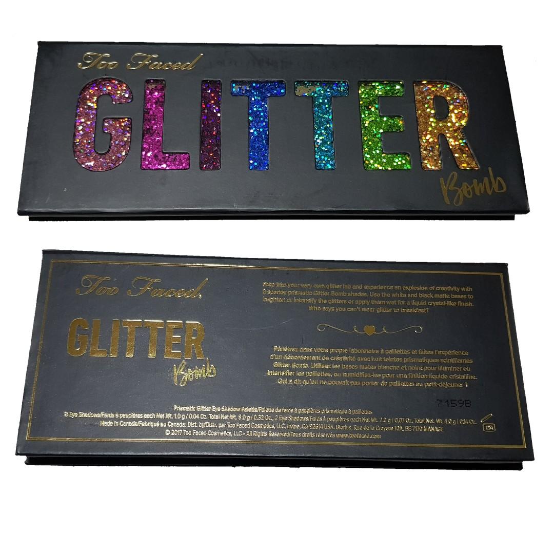 Too Faced Glitter Bomb Palette Health Beauty Makeup On Carousell And with each new release, the packaging and gimmick has increased and the. too faced glitter bomb palette