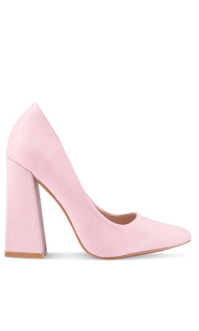 velvet pink heels