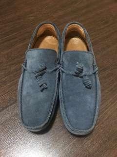 Suede Leather Loafer in Navy