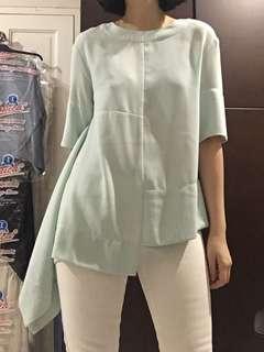 Mint green drape top