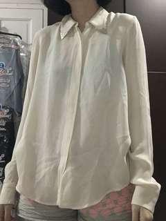 Zara silk chiffon beige shirt blouse
