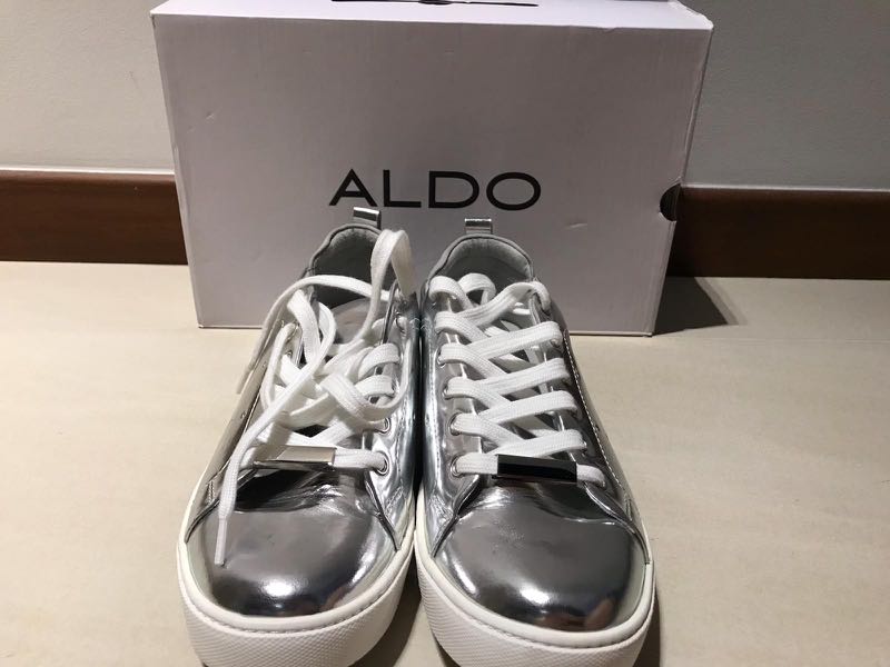 silver sneakers for