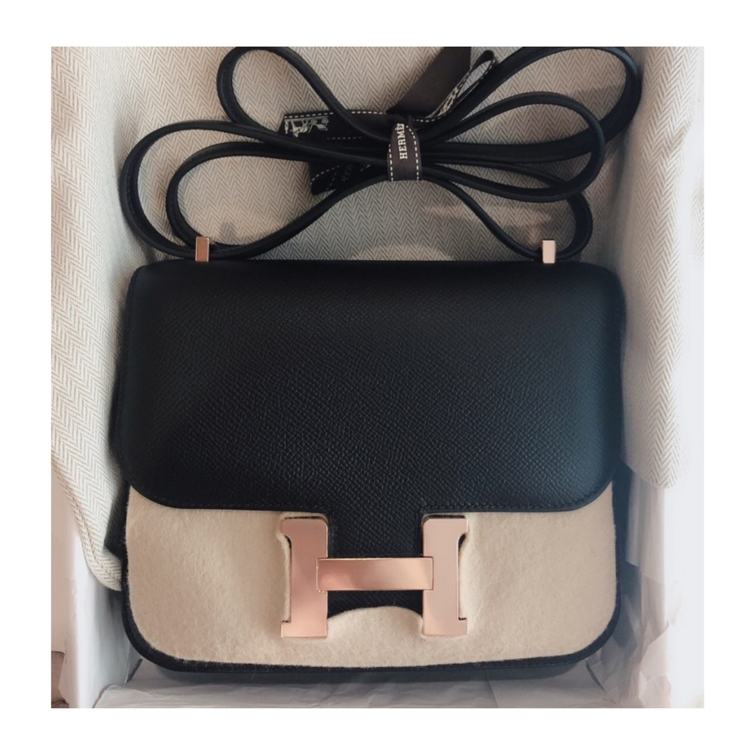 Hermes constance top black rose gold
