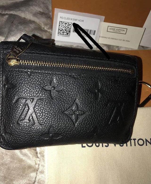 Louis Vuitton Bicolor Key Pouch Black Monogram Empreinte Leather