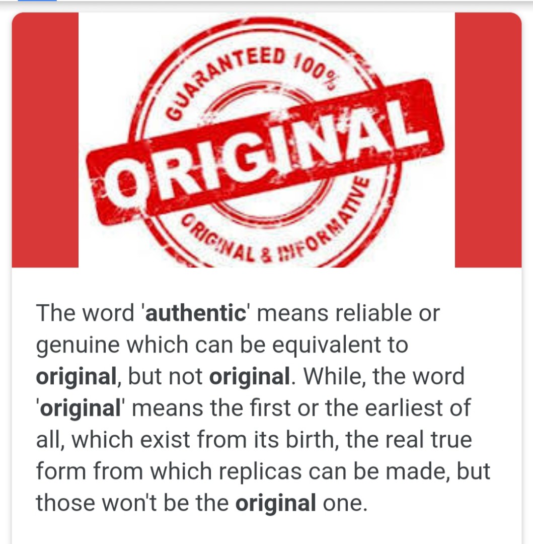 Authentic VS Original Community on Carousell