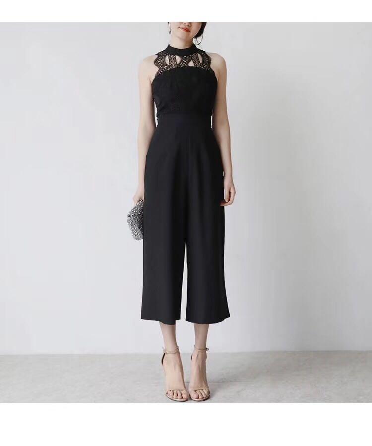 black midi jumpsuit