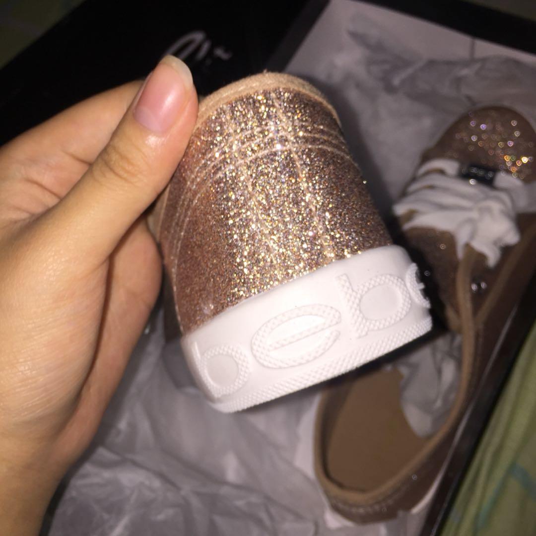 BRAND NEW Bebe Rose Gold Sneakers 