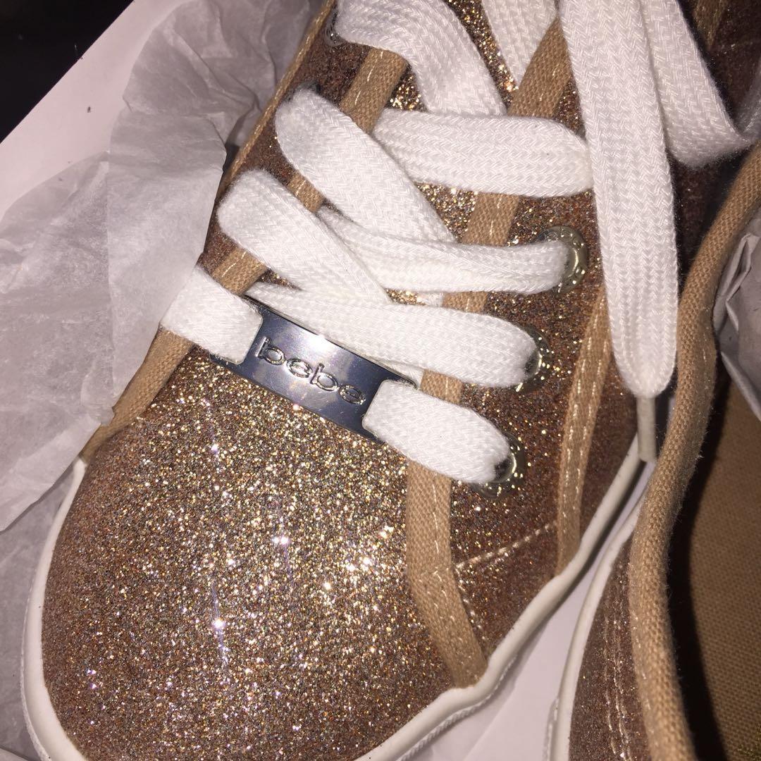 BRAND NEW Bebe Rose Gold Sneakers 