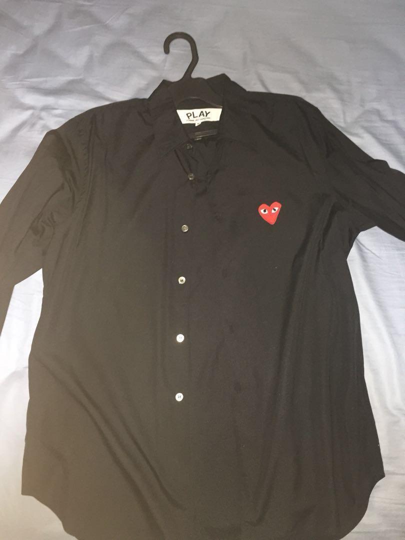 cdg black button up