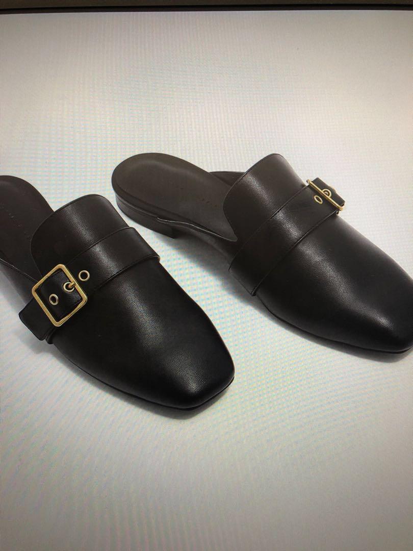 black flat mules womens