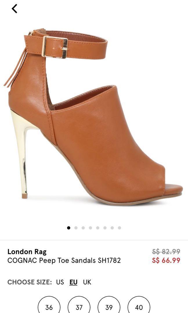 Cognac open toe heels clearance