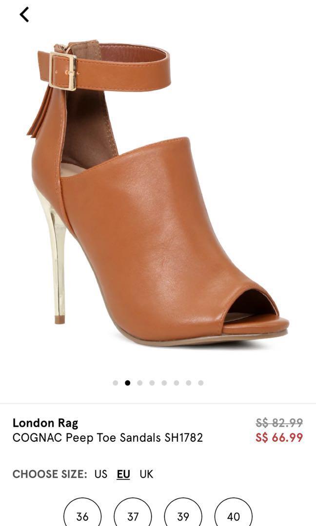 Cognac open toe heels clearance