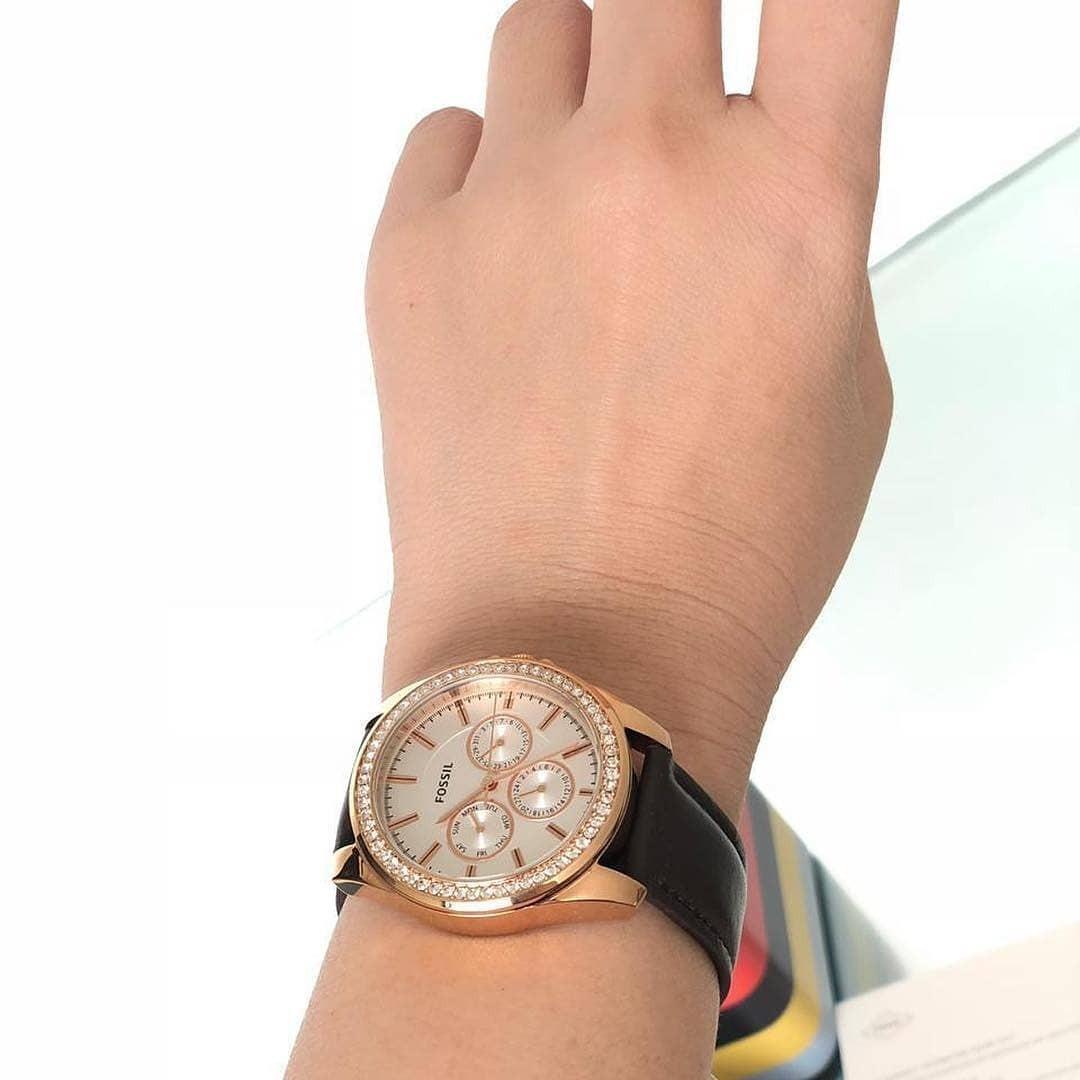 FOSSIL BQ3383 LEATHER BROWN ROSE GOLD 3 6cm