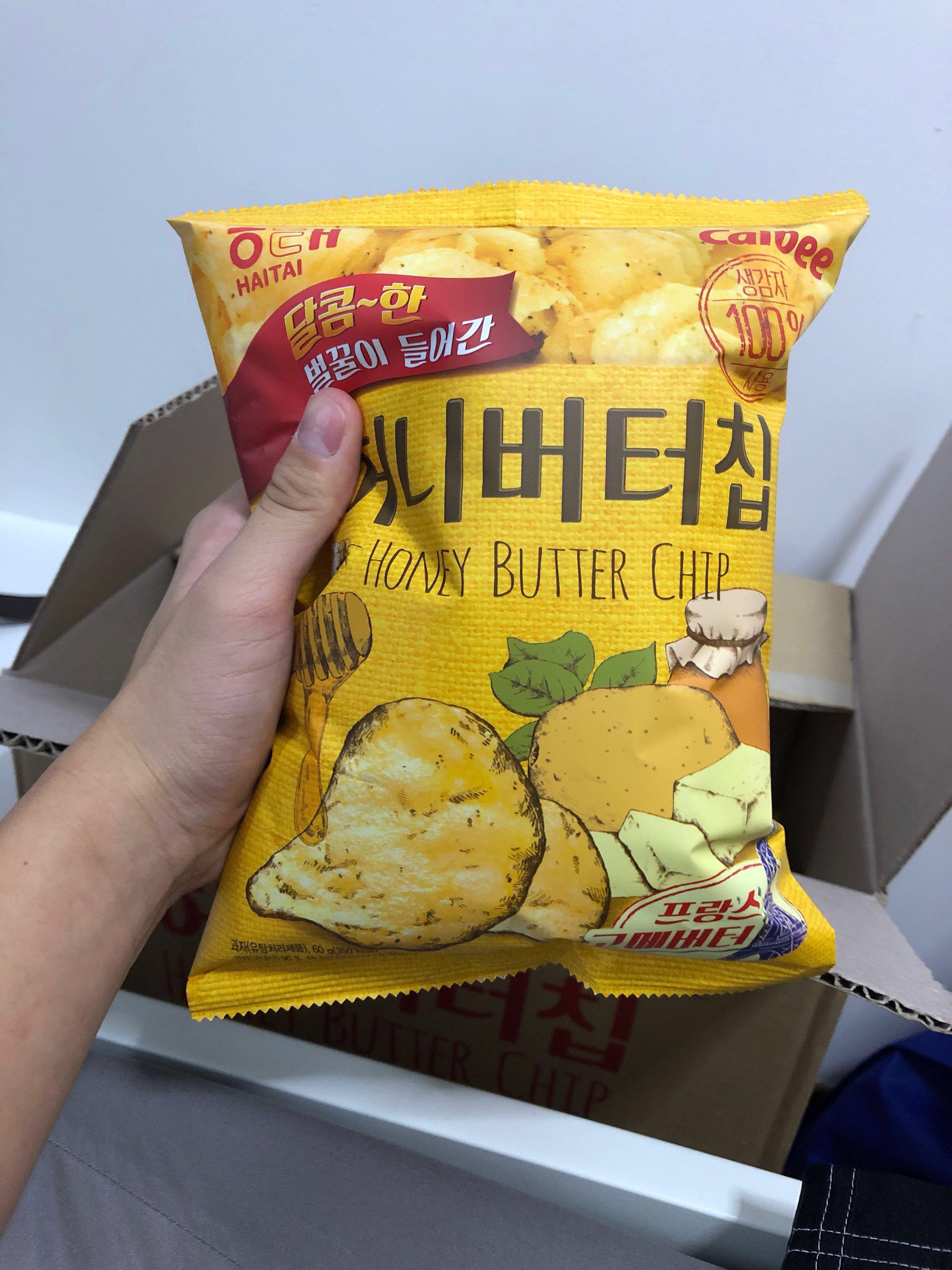 Honey Butter Chips Korean, Food & Drinks, Packaged & Instant Food on Carousell
