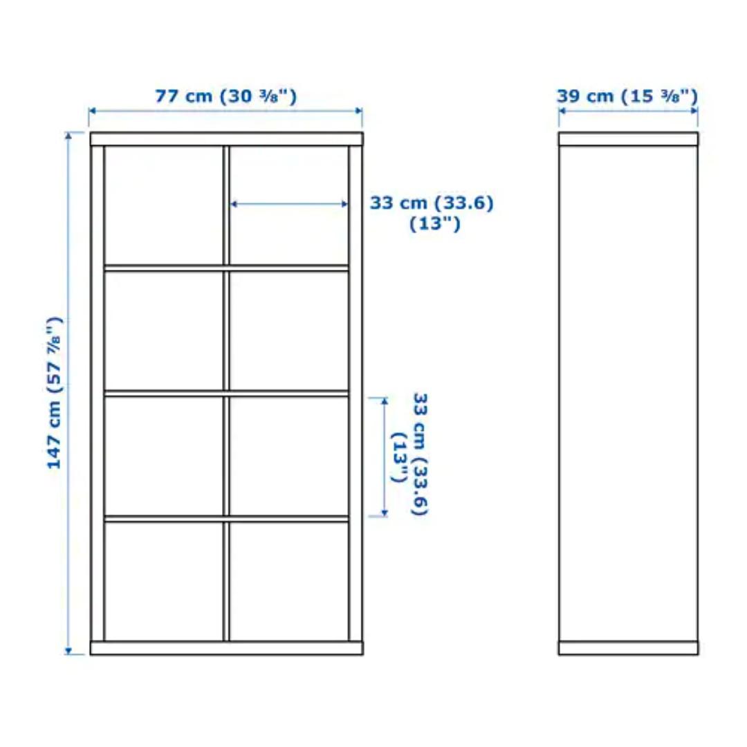 IEKA KALLAX Shelving unit, highgloss white, Furniture & Home Living