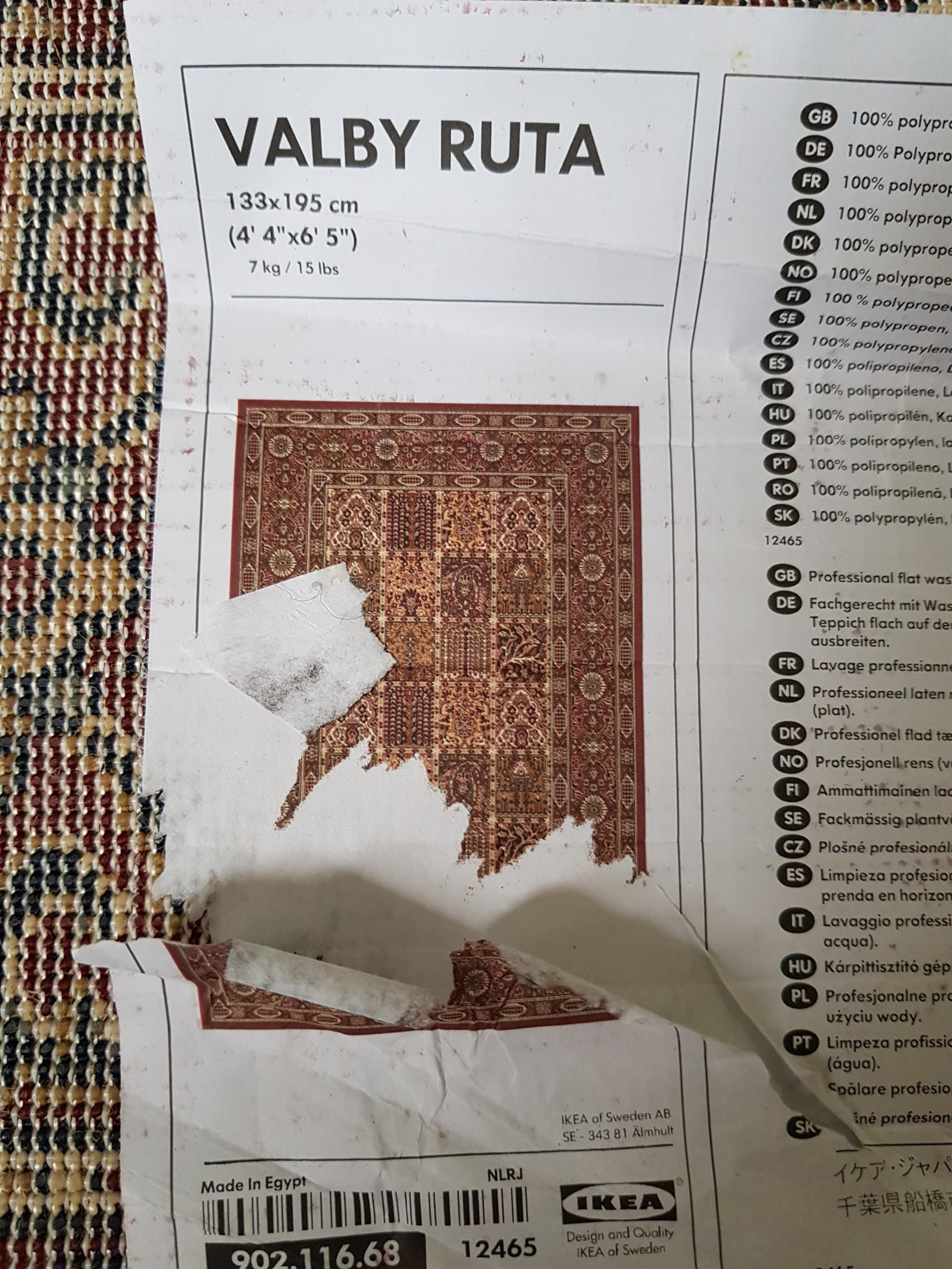 Ikea Valby Ruta carpet with Stopp Filt underlay., Furniture & Home