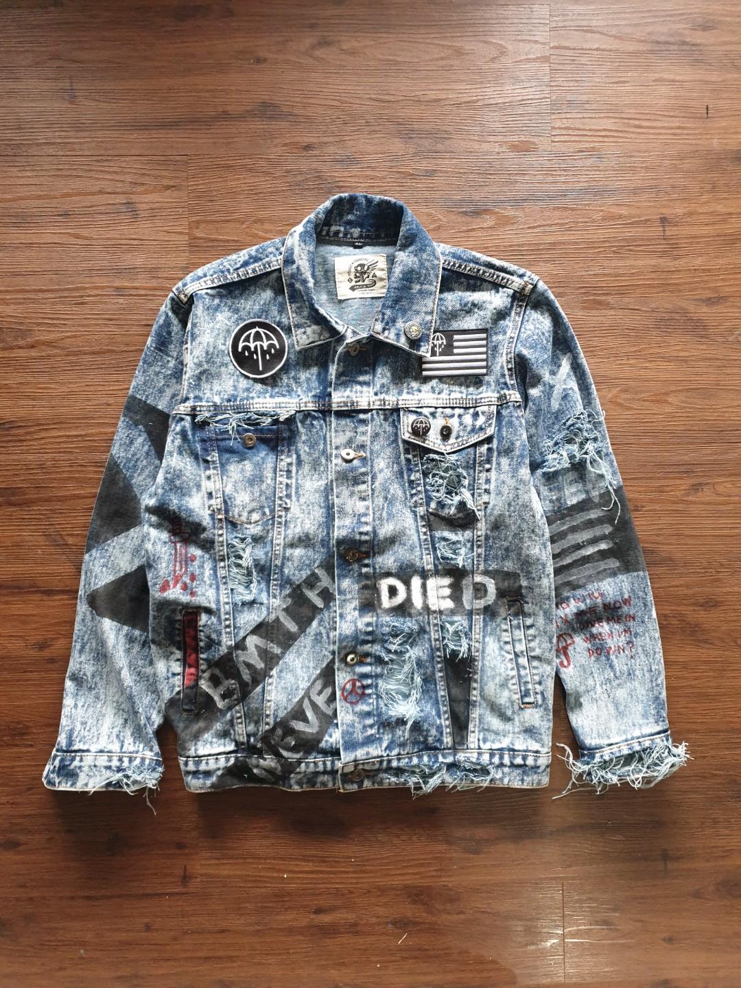 Jaket jeans custom best sale art