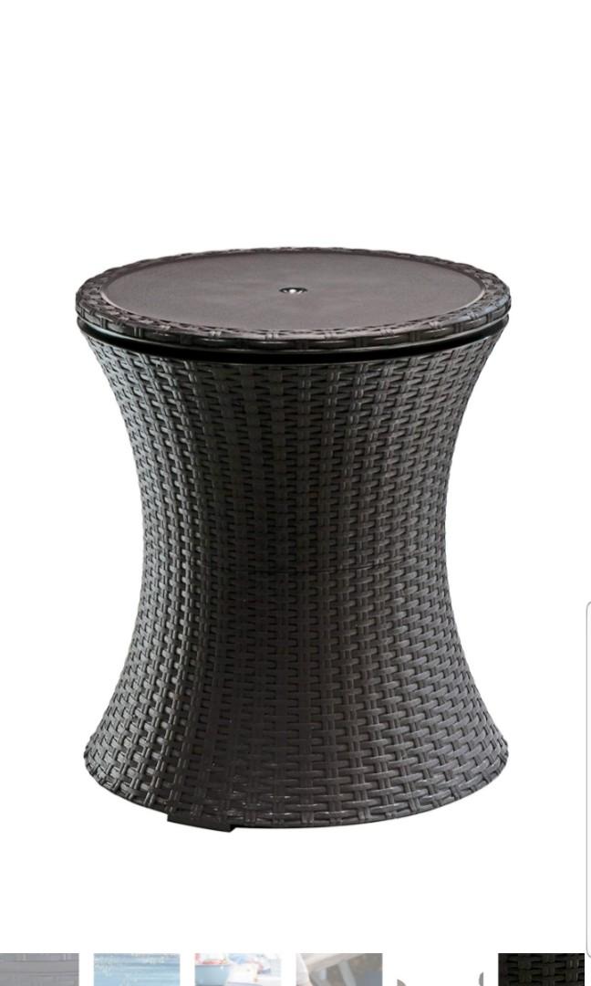 Keter Pacific Cool Bar 7.5 Gallon Cool Bar Rattan Style Outdoor Balcony