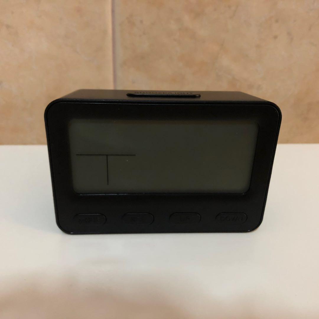 Miniso LCD Alarm Clock with Light (black), Everything Else on Carousell