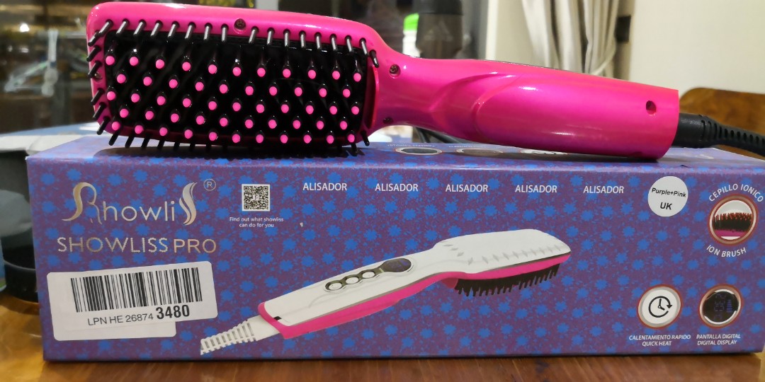 SHOWLISS PRO Ion Hair Straightener Brush Beauty Personal Care