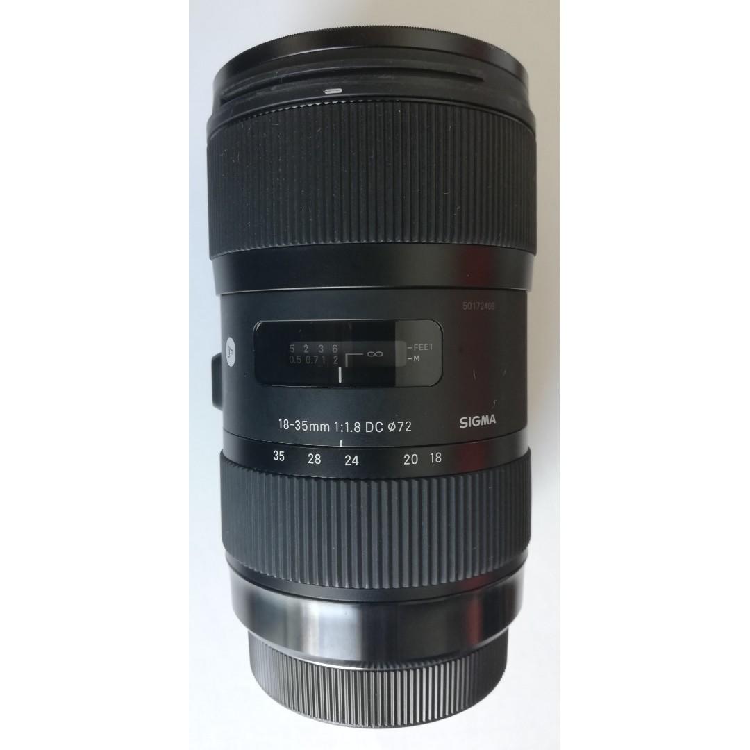 Sold Sigma 18 35mm F 1 8 Dc Hsm Art Lens Canon Mount Photography Lenses On Carousell