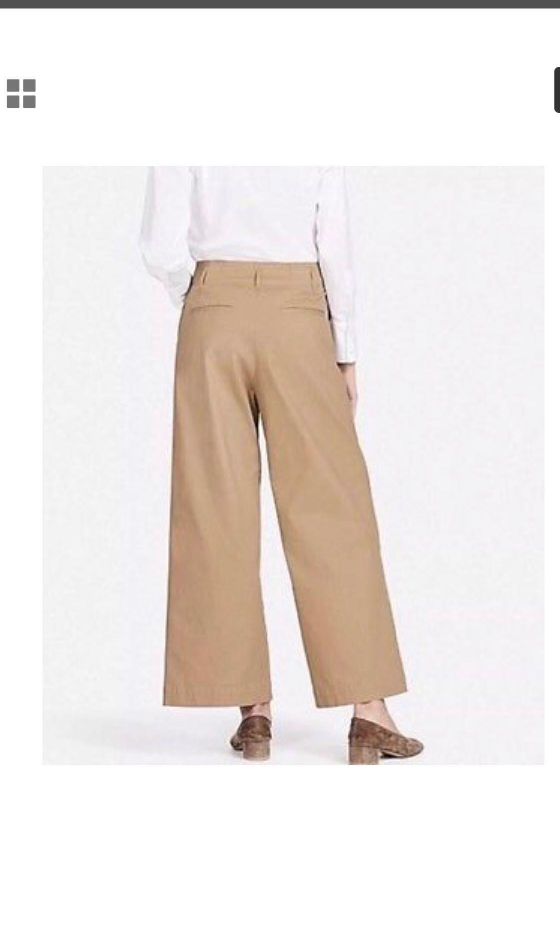 uniqlo high waist chino wide leg pants