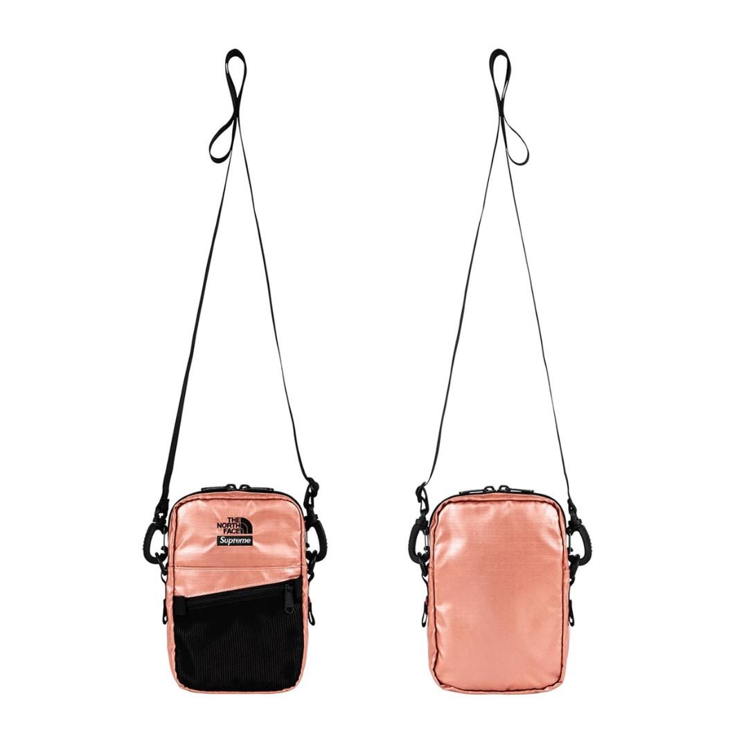 supreme the north face metallic shoulder bag gold