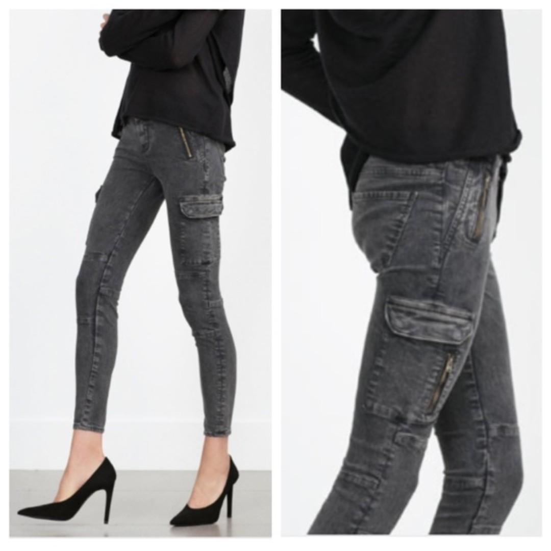 Zara cargo jeans skinny pants, Women's Fashion, Bottoms, Jeans & Leggings  on Carousell