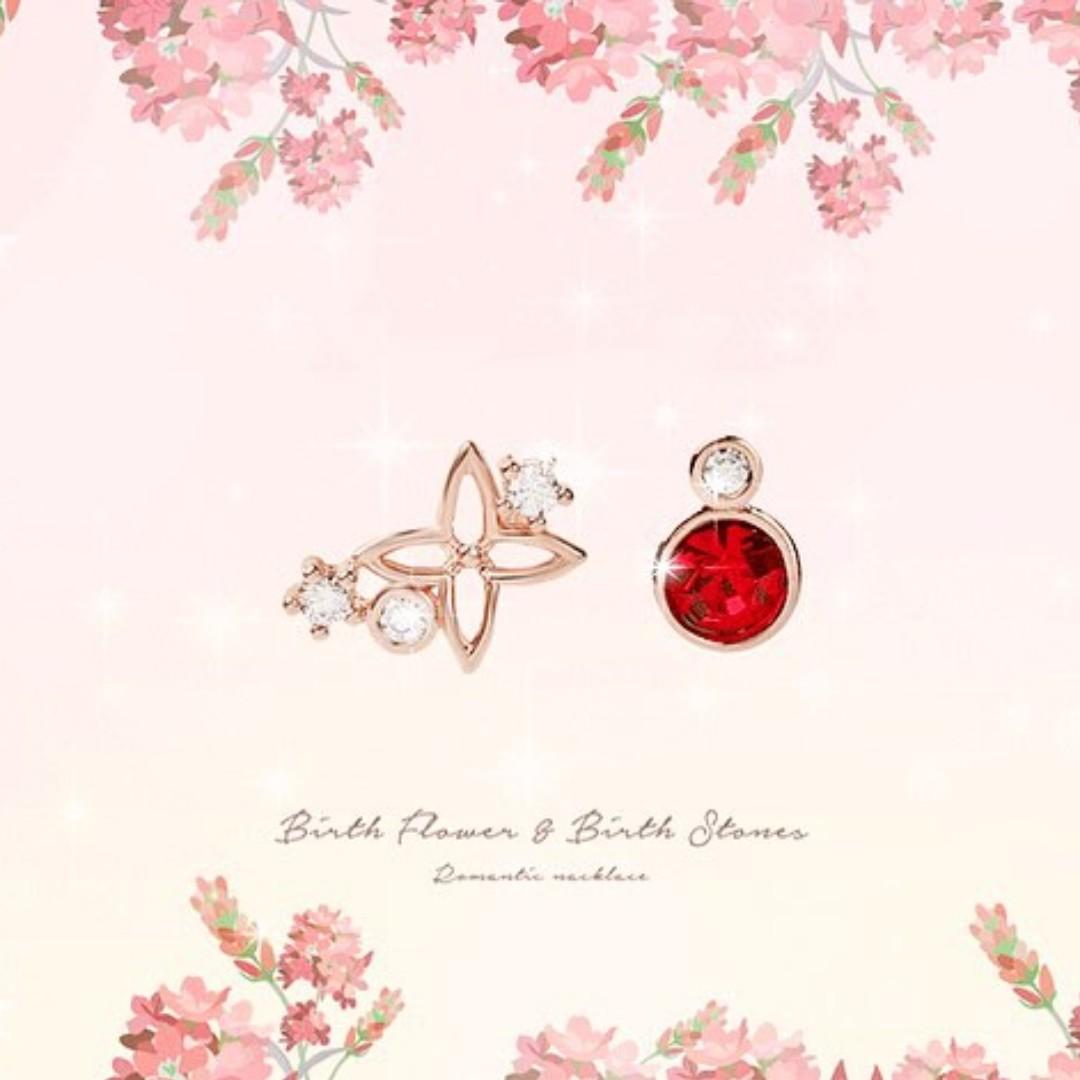 代購韓國品牌4xtyle出品的925誕生花和誕生石耳環 Korean Brand 4xtyle Birth Flower And Birthstone Earrings 名牌 首飾 Carousell