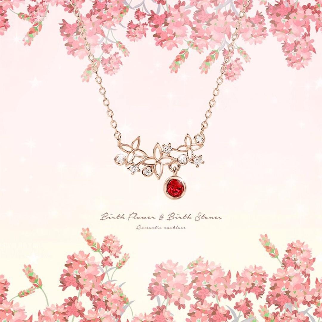 代購韓國品牌4xtyle出品的925誕生花和誕生石項鍊 Korean Brand 4xtyle Birth Flower And Birthstone Necklace 名牌 首飾 Carousell